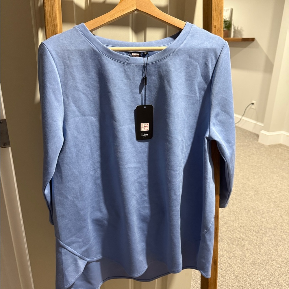 Women's Lior Blue Top 3/4 sleeves